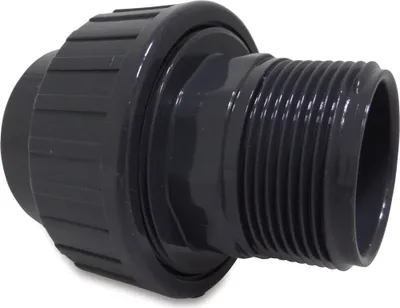 Produktbild von Mega Verschraubung PVC-U 20 mm x 1/2 Zoll Klebemuffe x Außengewinde 10 bar, grau