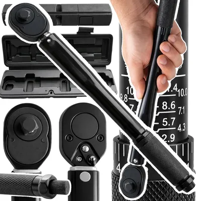 Produktbild von Drehmomentschlüssel 1/2 Zoll Set, 7-112 Nm, Ratsche mit Verlängerung und Stecknüssen, Lock/Unlock, Links/Rechtslauf, für Auto & Motorrad, Etui, Retoo