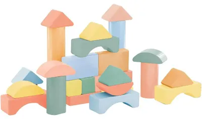 Image de SpielMaus blocs de construction en bois en tambour, 90 pièces, multicolore