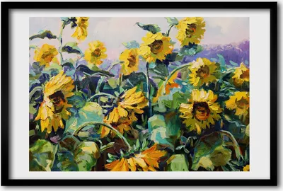 Produktbild von Bild 60x40 MDF-Rahmen, Wandkunst Sunflowers