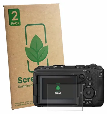 Produktbild von 2x ScreenLeaf Schutzfolie für Canon EOS R6 V nachhaltiger Displayschutz Display Schutz Folie Klar Transparent