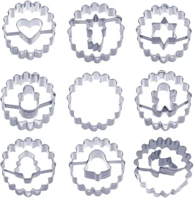 9-teiliges Weihnachtsplätzchen-Ausstecher-Set aus Edelstahl