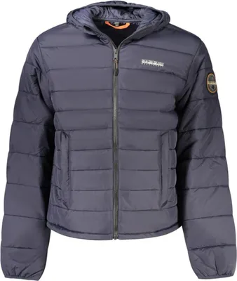 Produktbild von Nachhaltige Herrenjacke Blau: Kapuze, Taschen & Reißverschluss