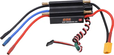 Image de 60A contrôleur de vitesse électronique sans balais avec connecteur XT60 interrupteur BEC étanche RC Boat Esc noir