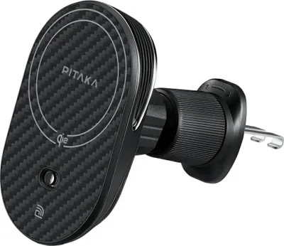 Image de Support de voiture avec chargeur sans fil Pitaka Magez Pro 2 Qi2 15W Nfc Magsafe Noir Gris