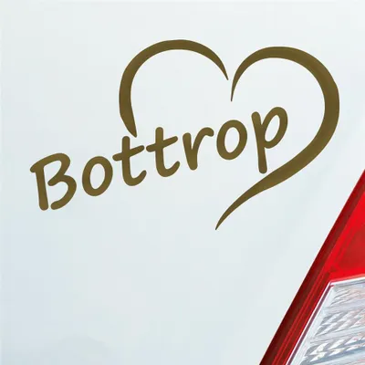 Produktbild von Auto Aufkleber Bottrop Ruhrgebiet Herz Stadt City Love Liebe 13x8 cm Gold Sticker Heckscheibenaufkleber