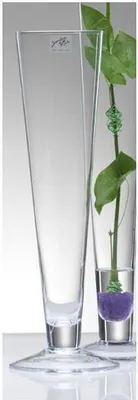 Produktbild von 4er SET Glasvasen CIELO  mit Fuß H. 40cm D. 11cm Glas konisch rund Sandra Rich