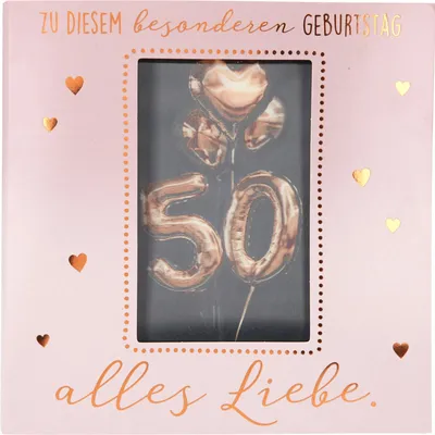 Produktbild von Depesche 11130-005 3D Klapp-Karte mit Musik und Licht, Glückwunsch-Karte zum 50. Geburtstag, ca. 15,5 x 15,5 cm groß, Geburtstags-Karte inkl. passendem Umschlag, innen und außen bedruckt