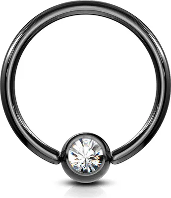 Produktbild von viva-adorno 1,6x12x5mm Universal Piercing Ring BCR Kristall Lippenring Klemmring Septumpiercing Brustpiercing Chirurgenstahl Z294,klar