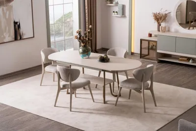 Zdjęcie produktu dla Elegancki zestaw do jadalni - komfort i nowoczesny design.