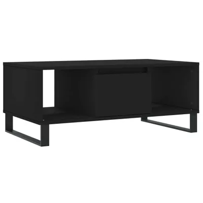 Image de vidaXL Table basse noire 90x50x36,5 cm Bois composite