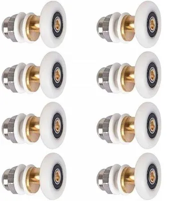 Produktbild von 8 Ersatzrollen für Duschkabinen, Schiebedurchtriebrollen, Ersatzrollen für Duschkabinentüren, geeignet für Rollen mit einem Durchmesser von 25 mm