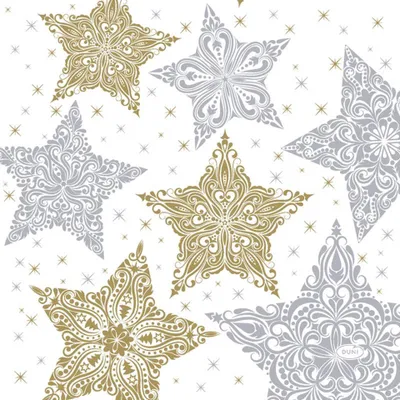 Immagine prodotto di Duni Servetten Snowstars Bianco 33x33 cm