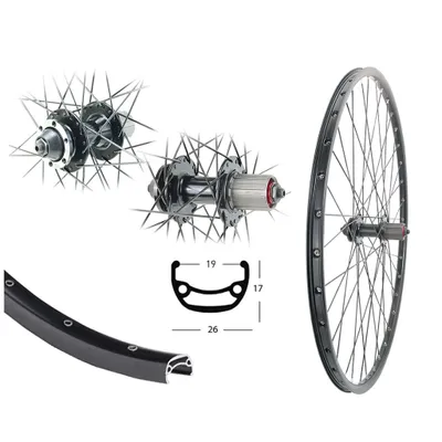 Produktbild von Bärwinkels 28 Zoll Hinterrad REM19 Disc 6-Loch 8-10fach Kassette schwarz Schnellspanner 28"