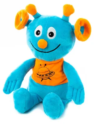 Produktbild von Habibi Wärmetier Kuscheltier f. Mikrowelle & Ofen - Alien blau/orange (Füllung herausnehmbar)