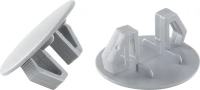 Produktbild von Abdeckkappen für Bohrlöcher rund ø 22-24mm - Bohrloch Abdeckkappen, Blindstopfen für Bohr- und Montagelöcher, Kunststoff Abdeckstopfen grau - 100 Stück
