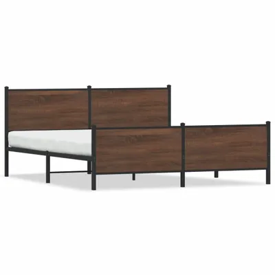 Immagine prodotto di vidaXL Letto in metallo senza materasso effetto rovere marrone 183x213 cm