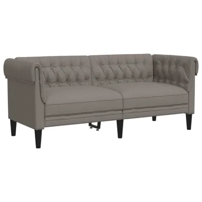 Produktbild von vidaXL Chesterfield-Sofa 2-Sitzer Taupe Stoff