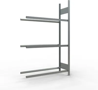Produktbild von Räderanbauregal 2000x1200x400 mm - 3 Ebenen á 1200 mm, verzinkt