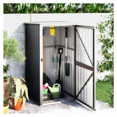 Produktbild von Geräteschuppen Gartenhaus aus verzinktem Stahl Anthrazit, 88 x 89 x 161 cm