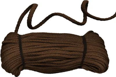 Baumwoll-Kordel geflochten 50m x 8mm Baumwoll-Schnur Bekleidungskordel braun