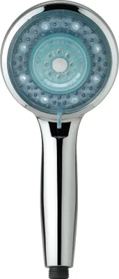 Obrázek produktu pro Ruční sprcha LED GALAXIS, wellness sprchová hlavice se 3 režimy proudu, sprchová hlavice se 7 barevnými variantami, chromová sprchová hlavice