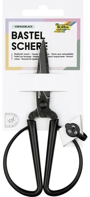 Image de folia 7762 folia ciseaux de bricolage vintagenoir, pointus, longueur : env. 145 mm