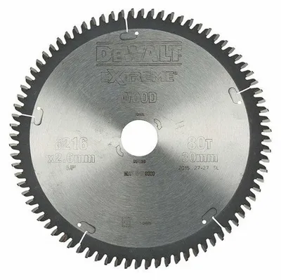 Kreissägeblatt DEWALT 216x30mm 80 Zähne TCG STANLEY BLACK+DECKER