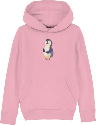 Produktbild von Mr. & Mrs. Panda Kinder Hoodie Pinguin Diät 5-6 Jahre (110/116) - Baumwolle Pink - Geschenk, Pullover, Sweater, Kapuzenpullover, Foodbaby, Hoody, Sweatshirt, Bierbauch