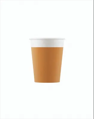 Image de 8 gobelets en carton compostables Orange uni 200ml