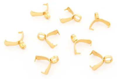 Produktbild von Vintageparts Collierschlaufen aus 201 Edelstahl mit 18K Goldbeschichtung 10 mm, 8 Stück