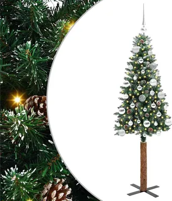 Obrázok produktu pre Úzky vianočný stromček s 150 LED-i so stojanom Zelená 150 cm