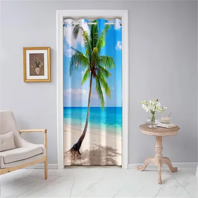 Produktbild von Türvorhang Blickdicht mit Ösen Kokospalme 130x150cm