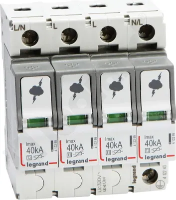 Image de LEGRAND 412243 Parafoudre SPD T2 40KA 4P 4M