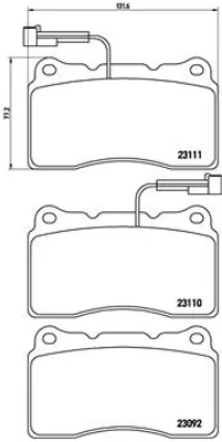 Produktbild von Brembo Bremsbelagsatz, Scheibenbremse Vorderachse P 23 078
