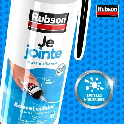 Zdjęcie produktu dla Mastyk sanitarny RUBSON, 200 ml, biały, antypleśniowy, do łazienki i kuchni