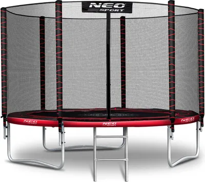 Produktbild von Fuß/252 cm Gartentrampolin mit Außennetz und Leiter Neo-Sport