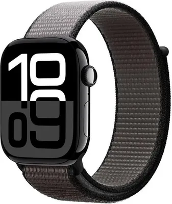 Produktbild von Crong, Sport Armband Apple Watch 44/45/46/49mm Nylon Klettverschluss, Dunkelgrau