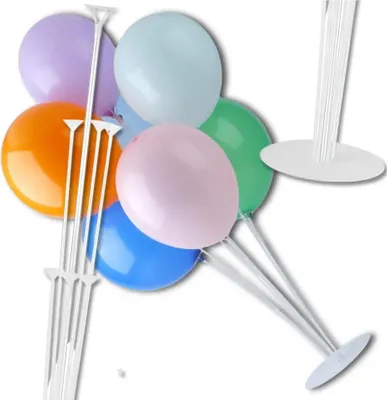 Produktbild von Ballonständer, transparenter Kunststoff, 70 cm, mit 7 Körben und stabilem Standfuß