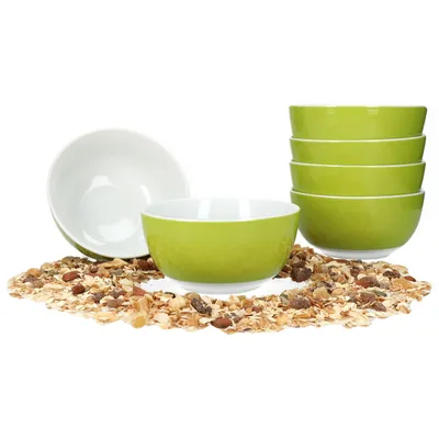 Produktbild von Van Well 6er Set Müsli- Salatschale Serie Vario Porzellan - Farbe wählbar, Farbe:grün