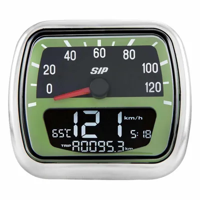 Imagen del producto de Tacómetro digital/analógico SIP 2.0, verde/, con 20 funciones, hasta 120 km/h