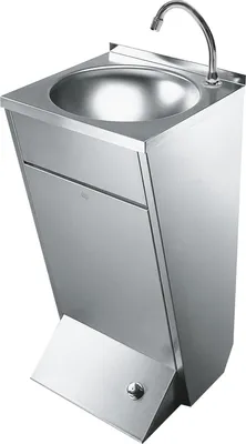 Produktbild von KWC AR Einzelwaschtisch, ANIMA, Edelstahl, 450x850x451 mm, Fußbetätigung