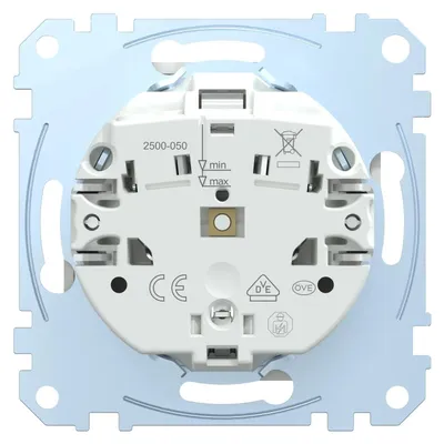 Produktbild von Merten SCHUKO-Steckdose mit Klappdeckel, Steckklemmen, polarweiß, System M, 1 Stk.