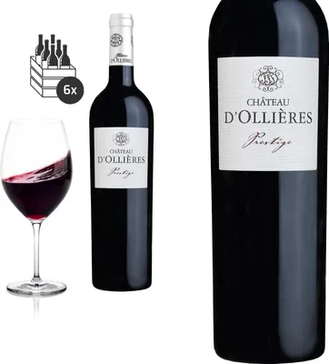 Produktbild von 6er Karton 2020 Côteaux Varois en Provence rouge PRESTIGE von Château d'Ollières - Rotwein