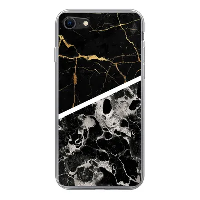Produktbild von MuchoWow® Handyhülle Schutzhülle Hülle für iPhone SE 2022 Marmor - Gold - Luxus Silikon Softcase Handy Hülle - Schutzhülle