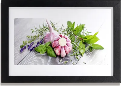 Produktbild von Bild 30x20 MDF-Rahmen Wandkunst Knoblauch Kräuter Küche