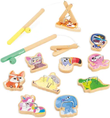 Immagine prodotto di Janod Applepop - Gioco di pesca in legno per bambini dai 3 anni in su