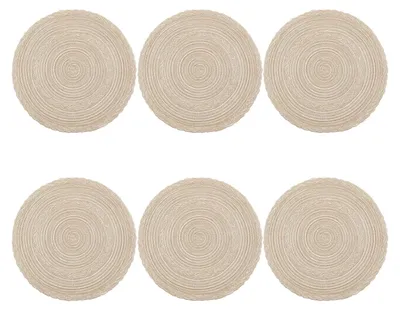 Platzset-Set 6er, gewebt, 30 cm, beige, hitzebeständig, abwaschbar