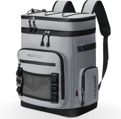 Produktbild von Großer, wasserdichter und isolierter Kühlrucksack – Faltbarer Kühlrucksack, der auslaufsicher ist – Ideal für Strand, Picknicks, Camping, Wandern – Polyester