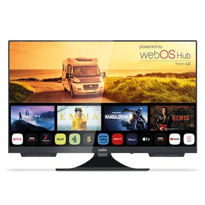 Produktbild von Cello 22″ Smart Camping LED TV mit webOS, Triple Tuner, Pitch Perfect Sound, 12V/24V/230V Multispannung – ideal für Wohnmobil & Wohnwagen
